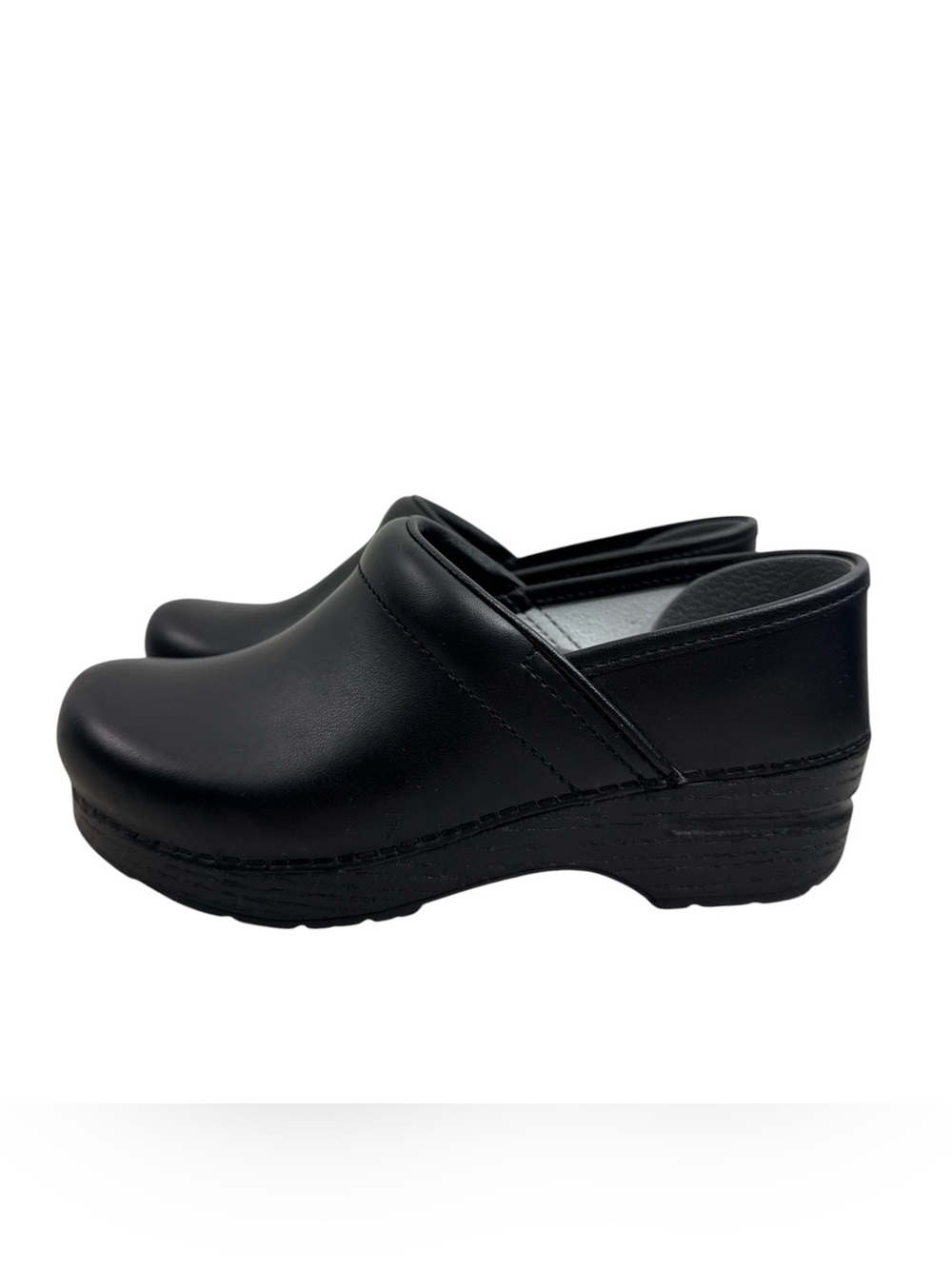 Dansko Professional Black Leather Clogs EU 37 Slip On Comfort Nursing Shoes - Picture 2 of 10